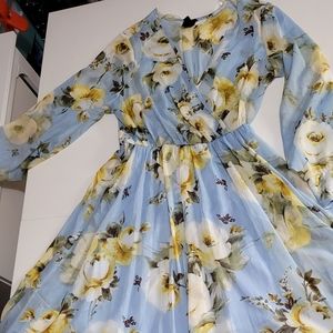 Kate and Lily Long flowing sheer blue dress size 8